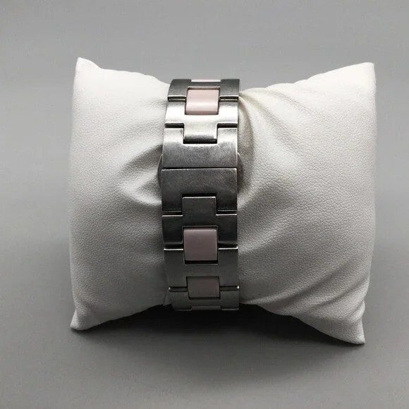 Movado BOLD Watch Womens 36mm Stainless Pink Black New Battery 6.25" - Picture 3 of 14